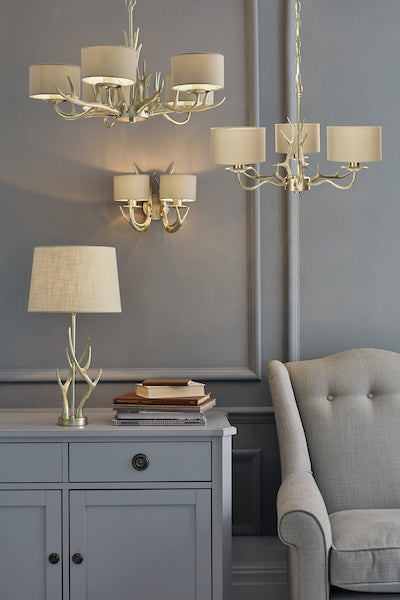 AntlerGlow | Rustic Elegant 3-Light Chandelier with Shades 3