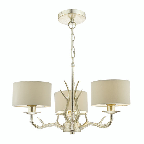 AntlerGlow | Rustic Elegant 3-Light Chandelier with Shades 4
