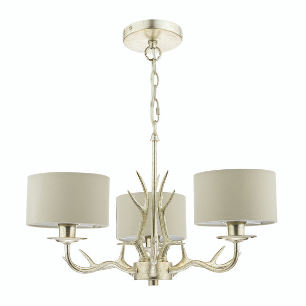 AntlerGlow | Rustic Elegant 3-Light Chandelier with Shades 5