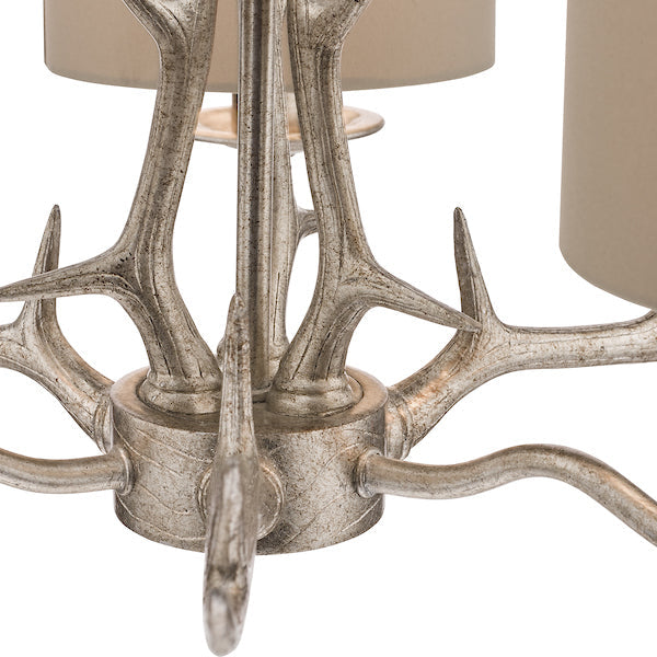 AntlerGlow | Rustic Elegant 3-Light Chandelier with Shades 6