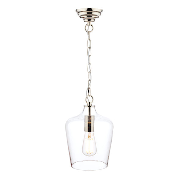 Freyza – Laura Ashley Ockley-Pendelleuchte, poliertes Chrom und Glas
