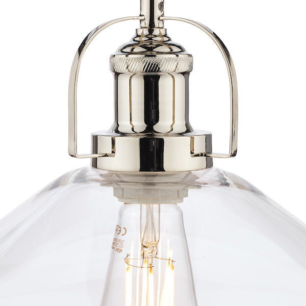 Freyza - Laura Ashley grand luminaire suspendu en verre transparent Rye