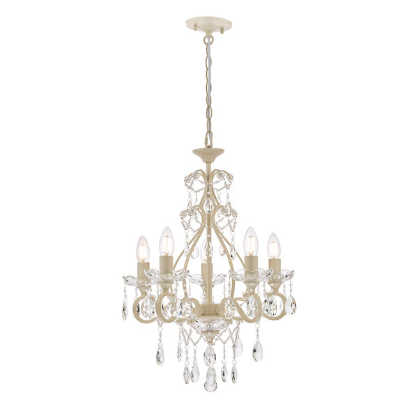 Freyza - Lustre Laura Ashley Shamley à 5 lumières blanc mat