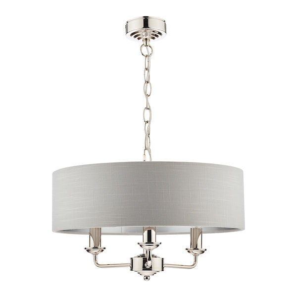 Freyza - Laura Ashley Sorrento 3lt Pendant Polished Nickel with Silver Shade