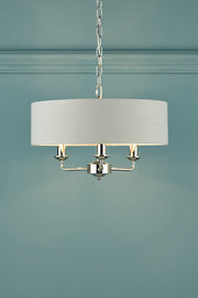 Freyza - Laura Ashley Sorrento 3lt Pendant Polished Nickel with Silver Shade