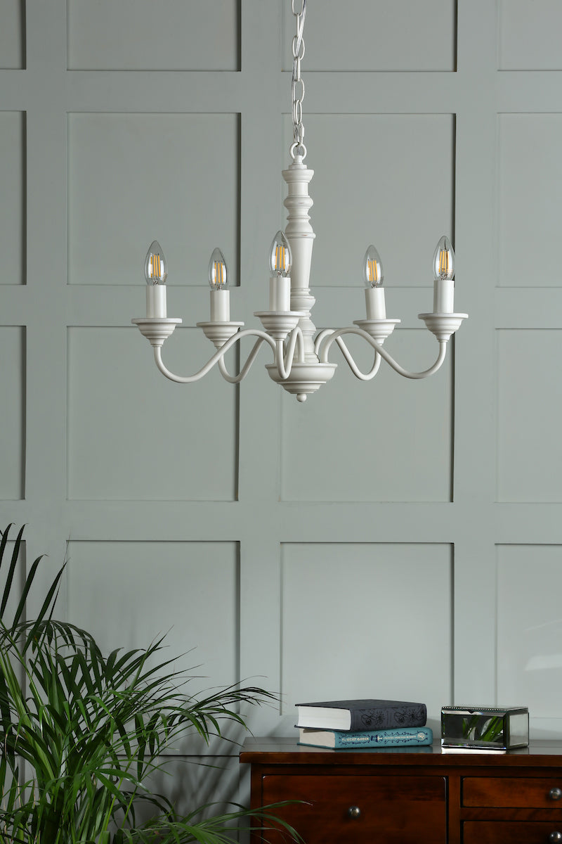 RusticGlow | Charming Distressed Wood 5-Light Farmhouse Chandelier 2