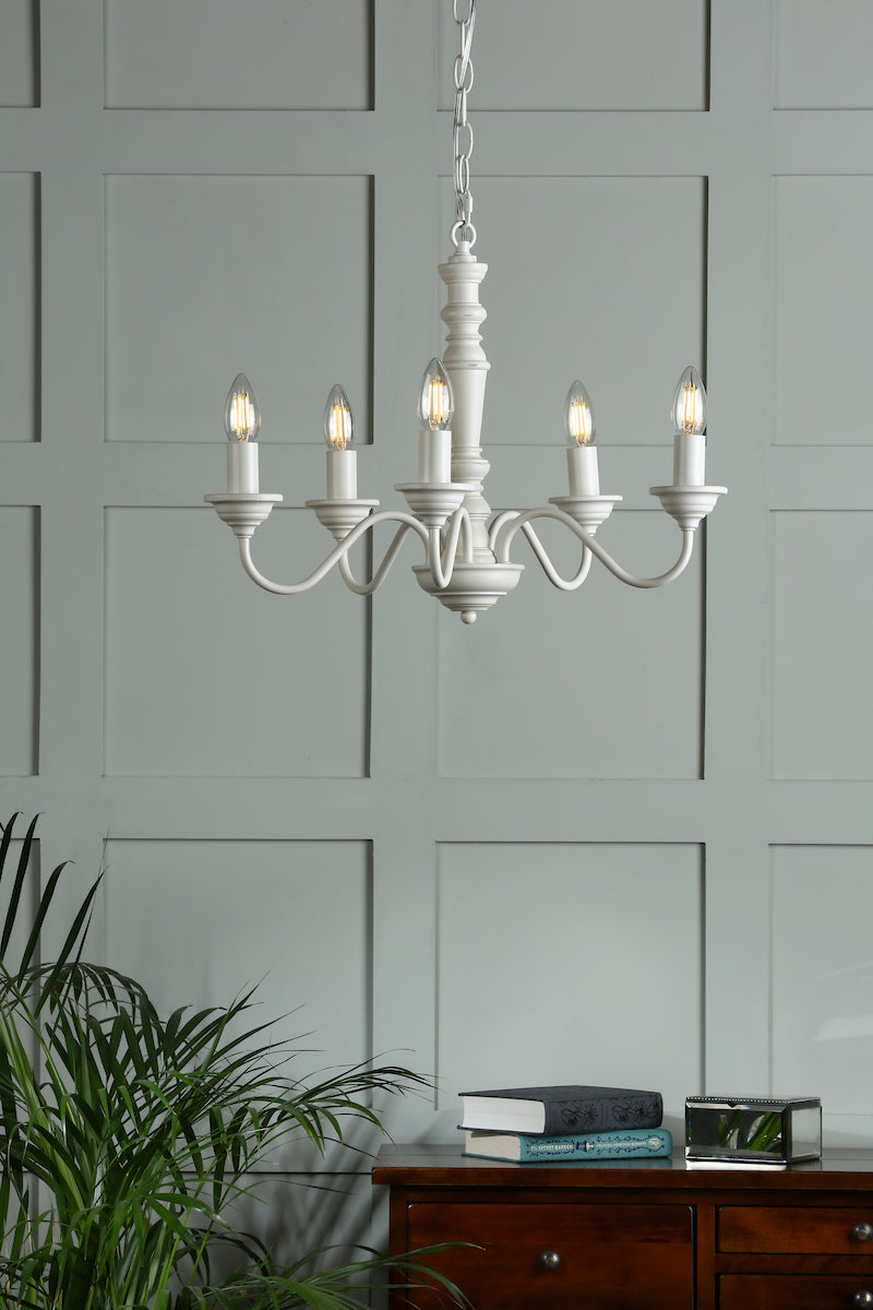 RusticGlow | Charming Distressed Wood 5-Light Farmhouse Chandelier 1