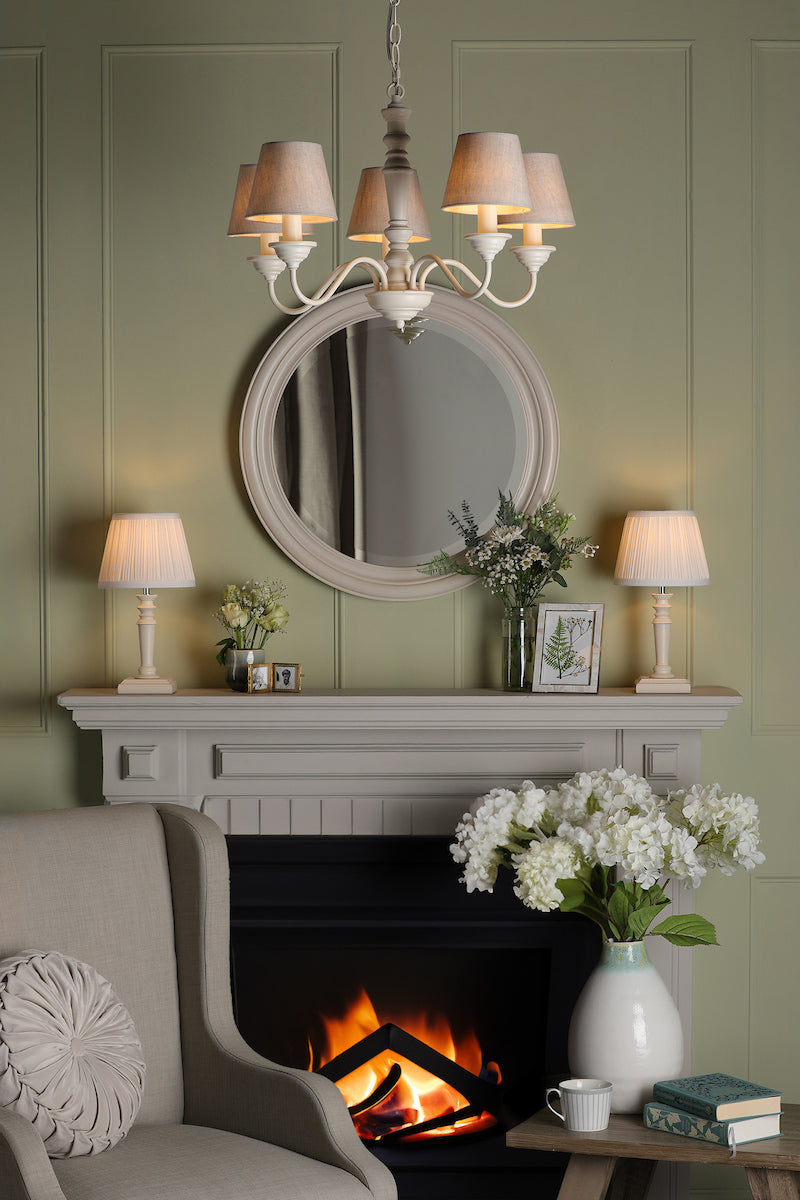 RusticCharm | Elegant Distressed Wood Twin Pack Table Lamps 2