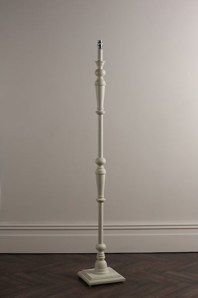 TateWood | Elegant Distressed Off White Wooden Floor Lamp Base 3