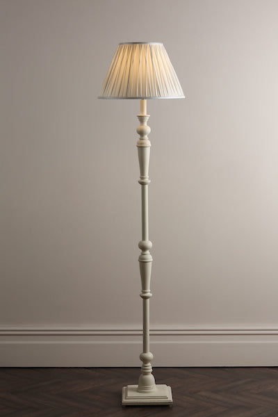 TateWood | Elegant Distressed Off White Wooden Floor Lamp Base 4