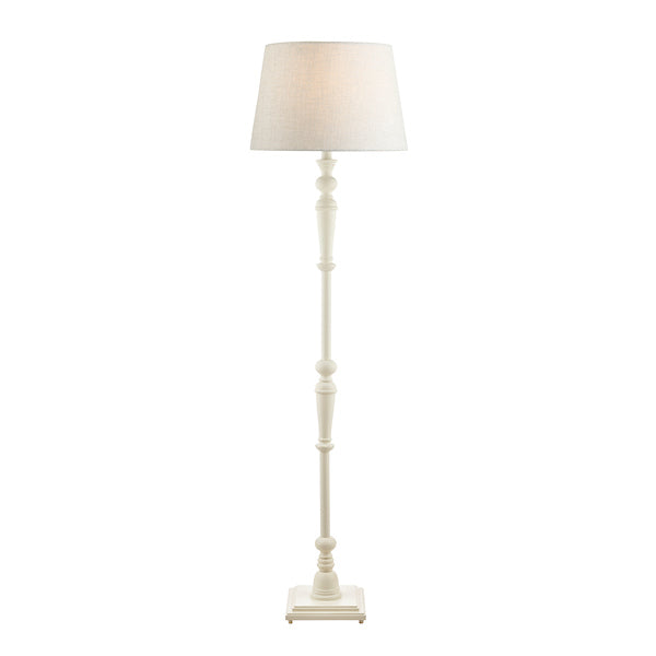 TateWood | Elegant Distressed Off White Wooden Floor Lamp Base 5