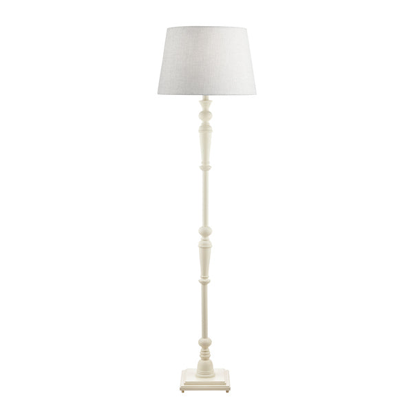 TateWood | Elegant Distressed Off White Wooden Floor Lamp Base 6