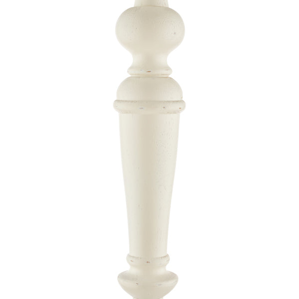 TateWood | Elegant Distressed Off White Wooden Floor Lamp Base 7