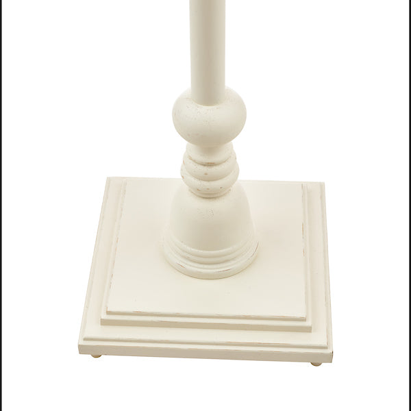 TateWood | Elegant Distressed Off White Wooden Floor Lamp Base 8