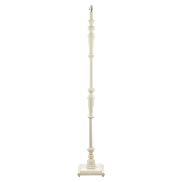 TateWood | Elegant Distressed Off White Wooden Floor Lamp Base 9