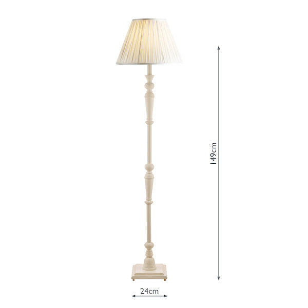 TateWood | Elegant Distressed Off White Wooden Floor Lamp Base 10