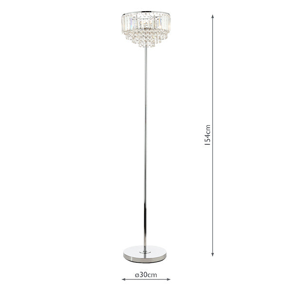 ViennaCrystal | Elegant Polished Chrome Art Deco Floor Lamp 6