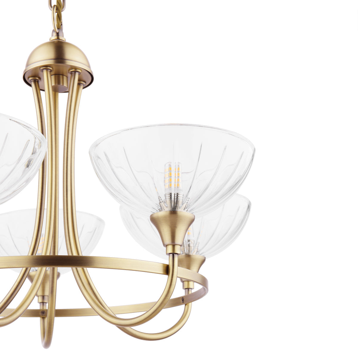 Freyza - Laura Ashley Wellham 5 Light Armed Pendant Antique Brass