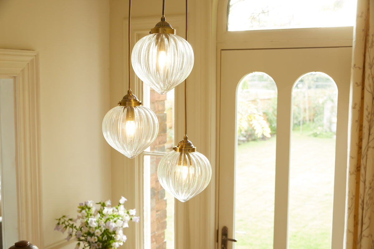 Freyza - Whitham 3 Light Cluster Pendant Antique Brass