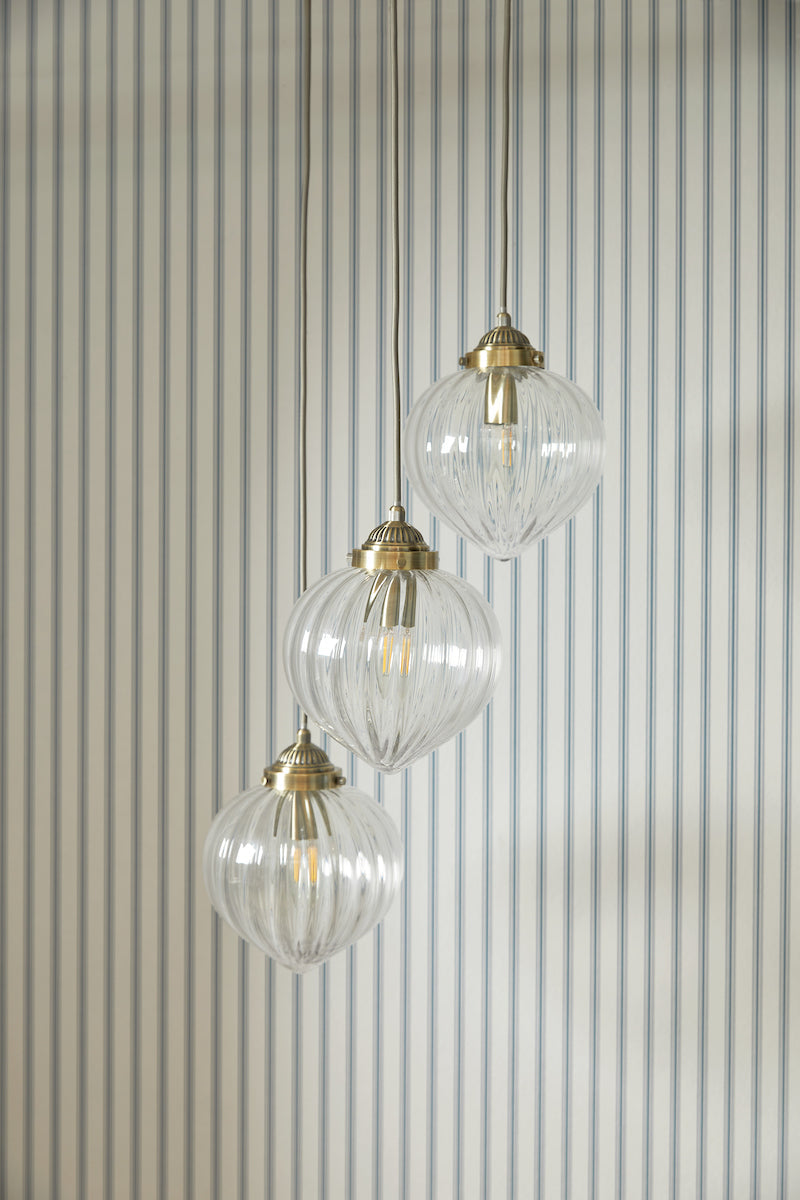 Freyza - Whitham 3 Light Cluster Pendant Antique Brass