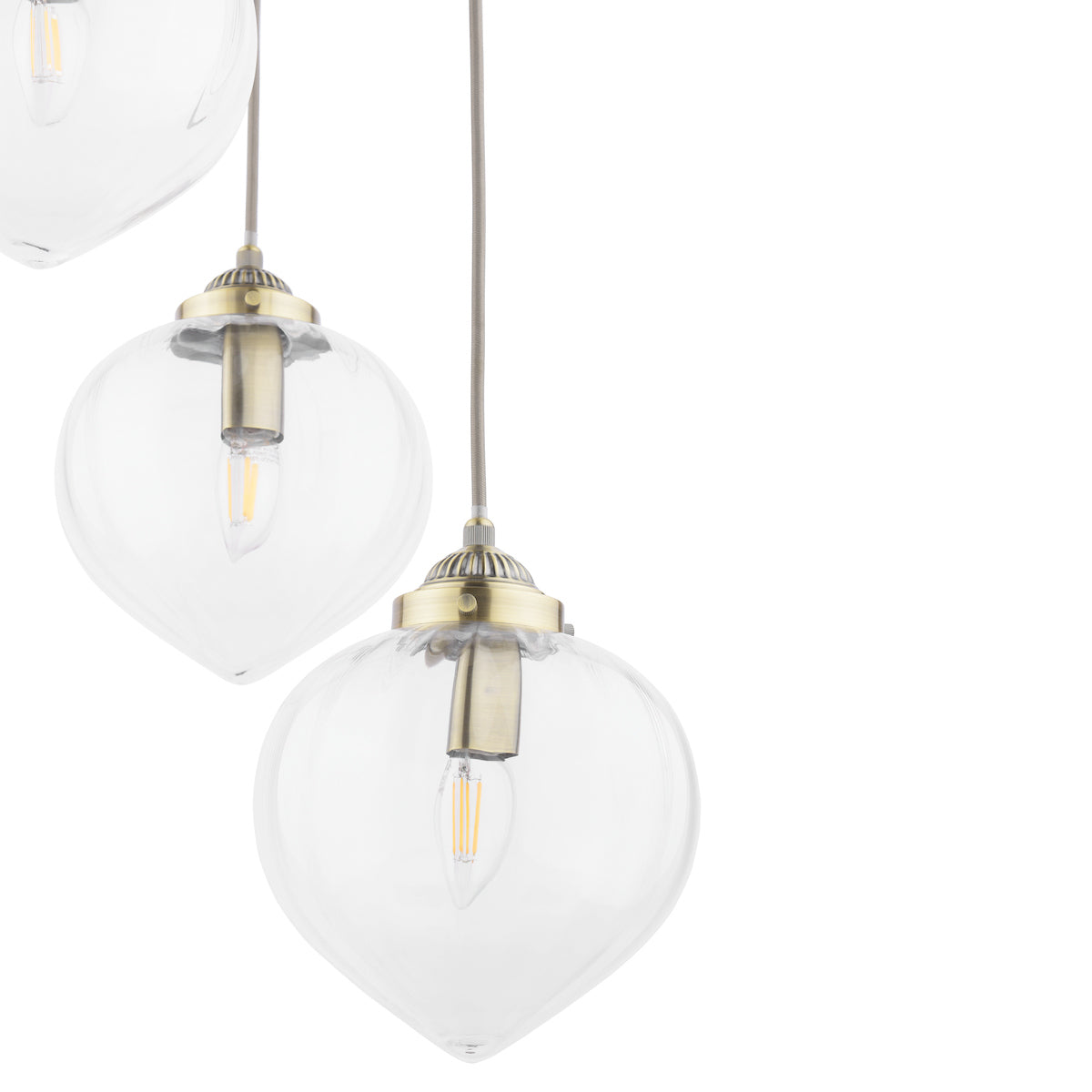 Freyza - Whitham 3 Light Cluster Pendant Antique Brass