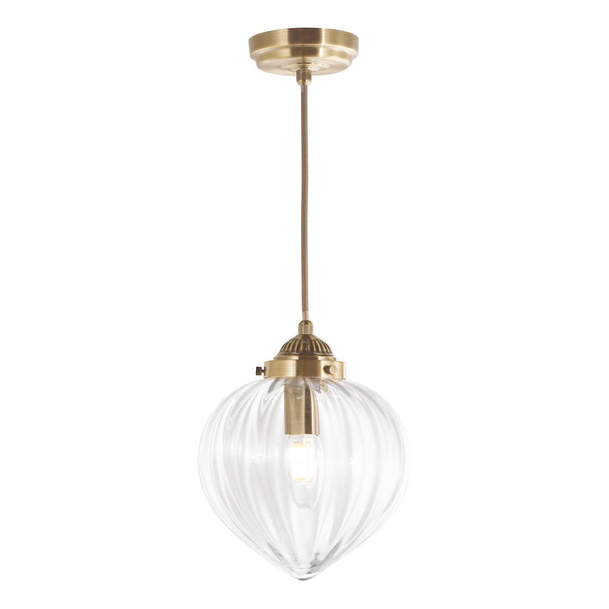 Freyza - Laura Ashley Whitham Pendant Antique Brass