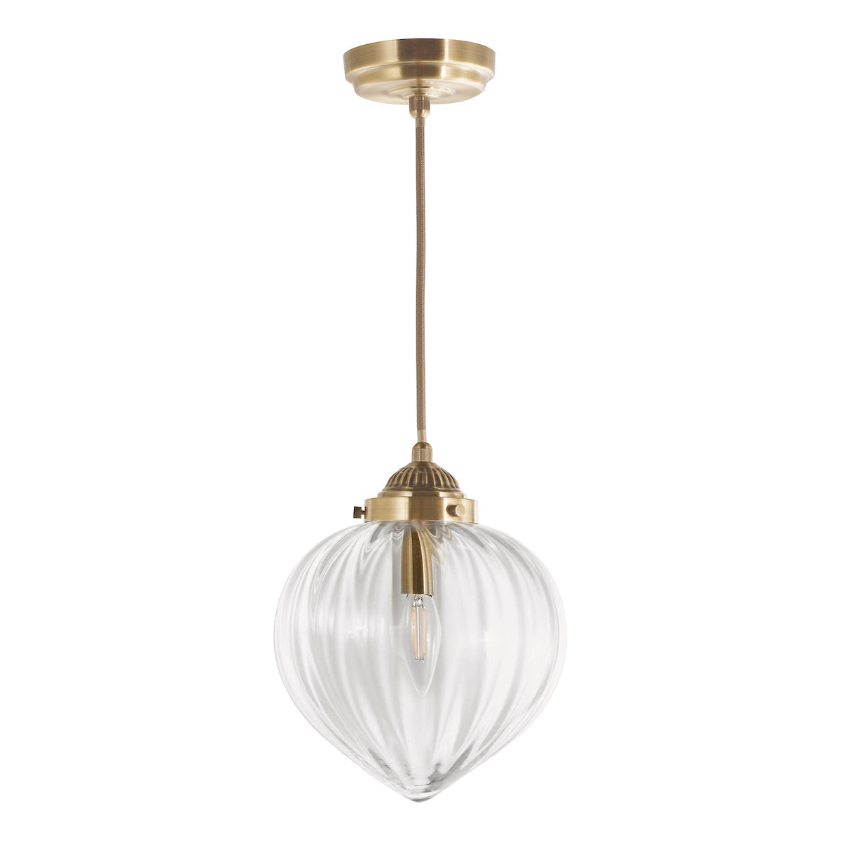 Freyza - Laura Ashley Whitham Pendant Antique Brass