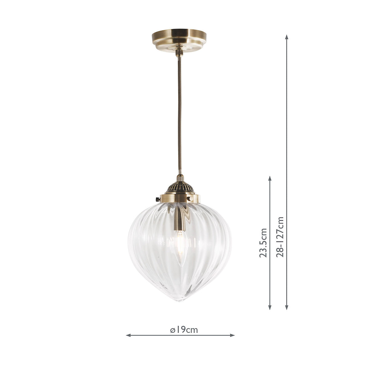 Freyza - Laura Ashley Whitham Pendant Antique Brass