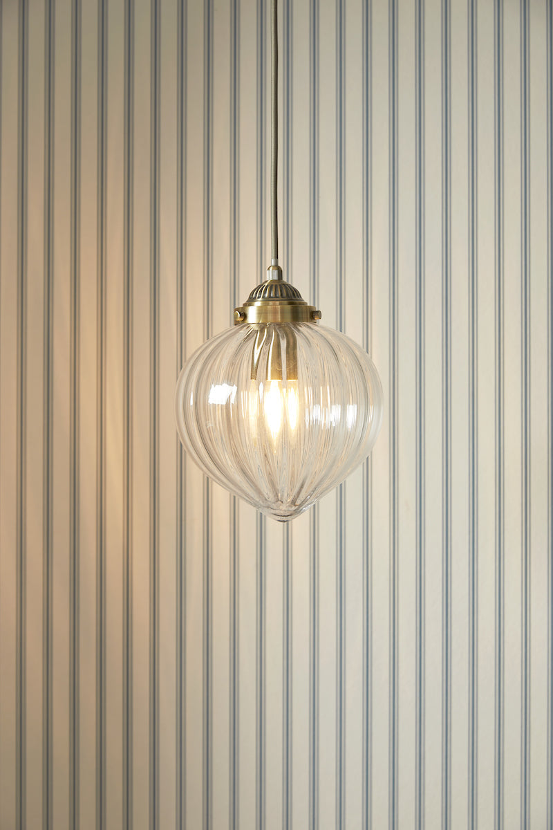Freyza - Laura Ashley Whitham Pendant Antique Brass