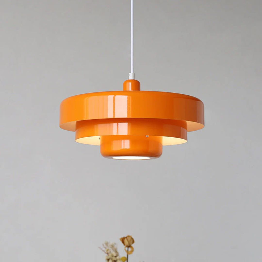 Layered Hanging Lamp | Geometric Pendant Light with Adjustable Suspension | Modern Kitchen Lighting for Stylish Interiors 0