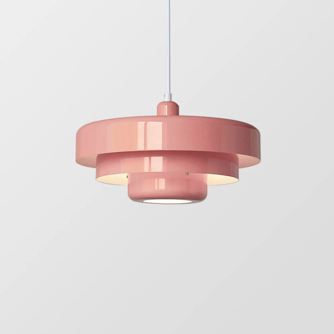 Layered Hanging Lamp | Geometric Pendant Light with Adjustable Suspension | Modern Kitchen Lighting for Stylish Interiors 12