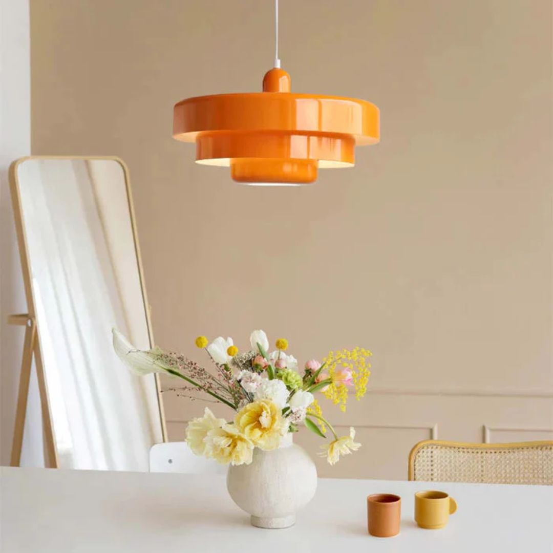 Layered Hanging Lamp | Geometric Pendant Light with Adjustable Suspension | Modern Kitchen Lighting for Stylish Interiors 3