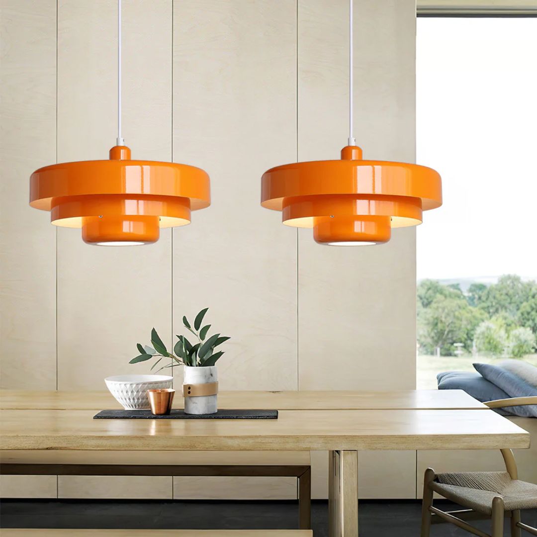 Layered Hanging Lamp | Geometric Pendant Light with Adjustable Suspension | Modern Kitchen Lighting for Stylish Interiors 4