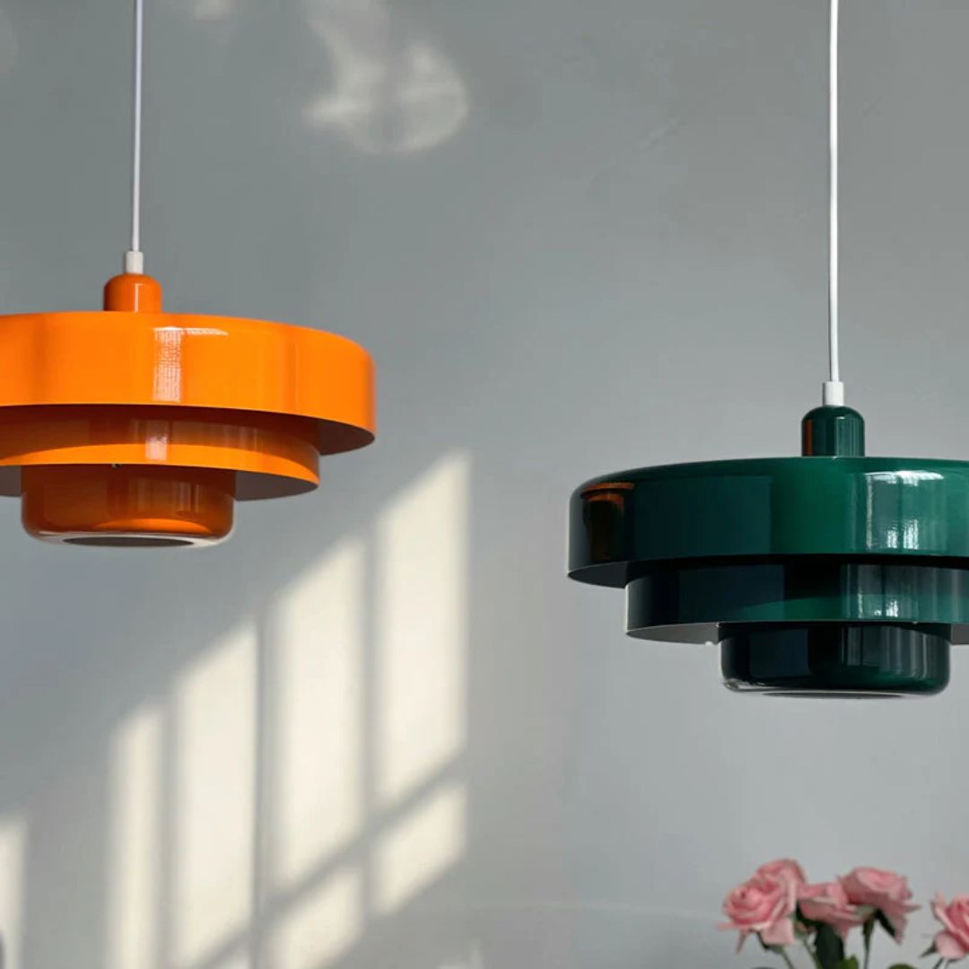 Layered Hanging Lamp | Geometric Pendant Light with Adjustable Suspension | Modern Kitchen Lighting for Stylish Interiors 7