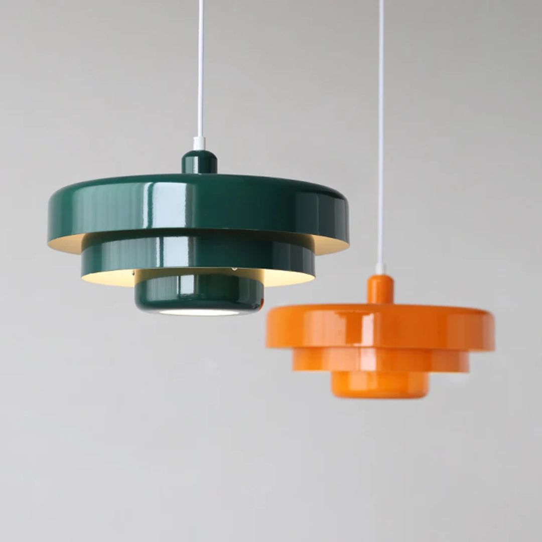 Layered Hanging Lamp | Geometric Pendant Light with Adjustable Suspension | Modern Kitchen Lighting for Stylish Interiors 8