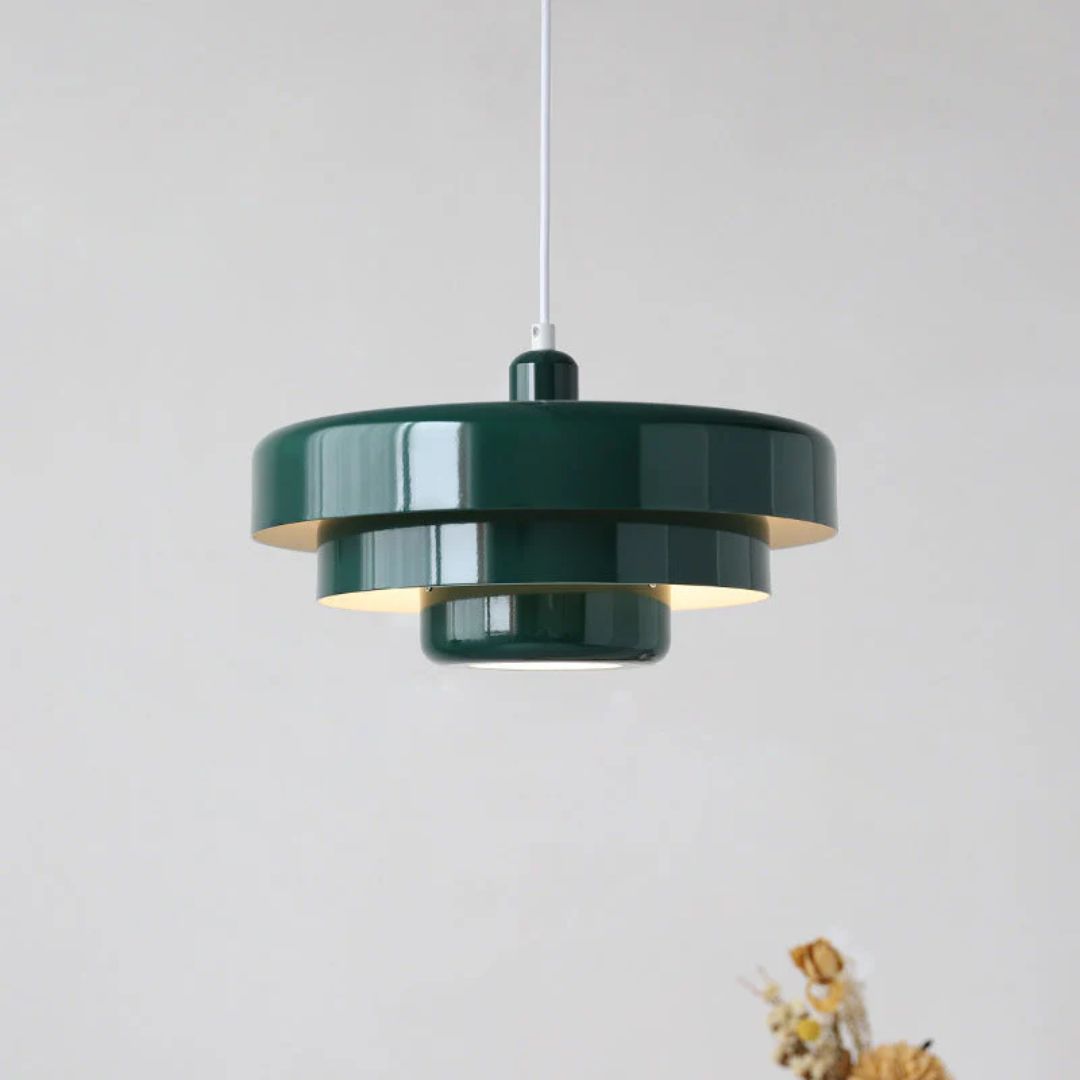 Layered Hanging Lamp | Geometric Pendant Light with Adjustable Suspension | Modern Kitchen Lighting for Stylish Interiors 9