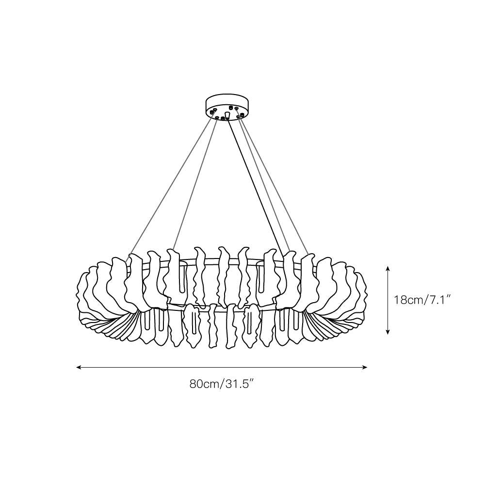 Freyza | Ulcarir Luxury Leaf Glass Chandelier – Dining Room Living Room