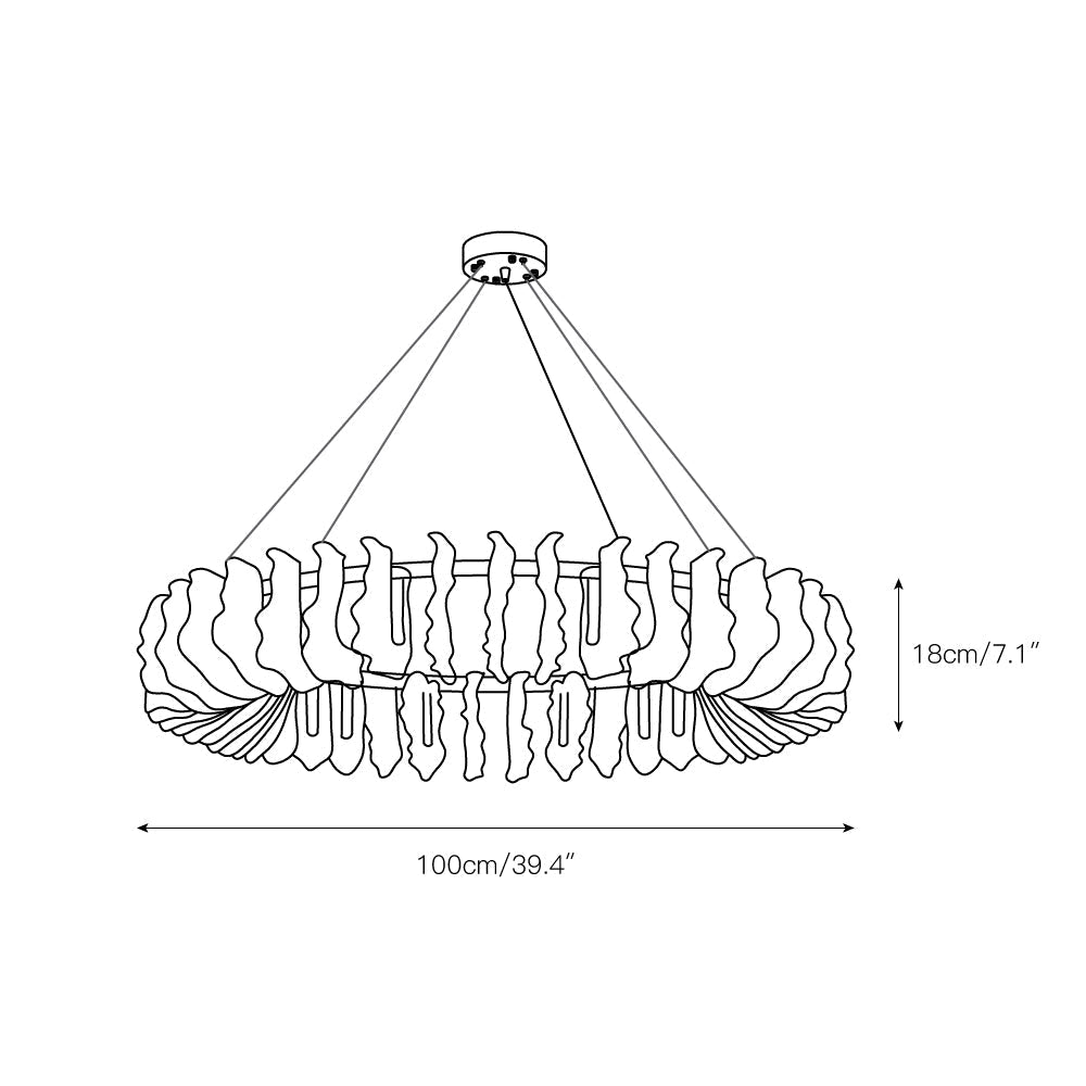 Freyza | Ulcarir Luxury Leaf Glass Chandelier – Dining Room Living Room