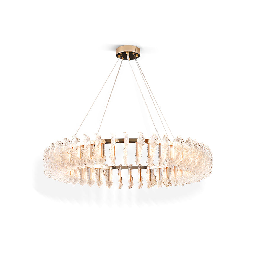 Freyza | Ulcarir Luxury Leaf Glass Chandelier – Dining Room Living Room