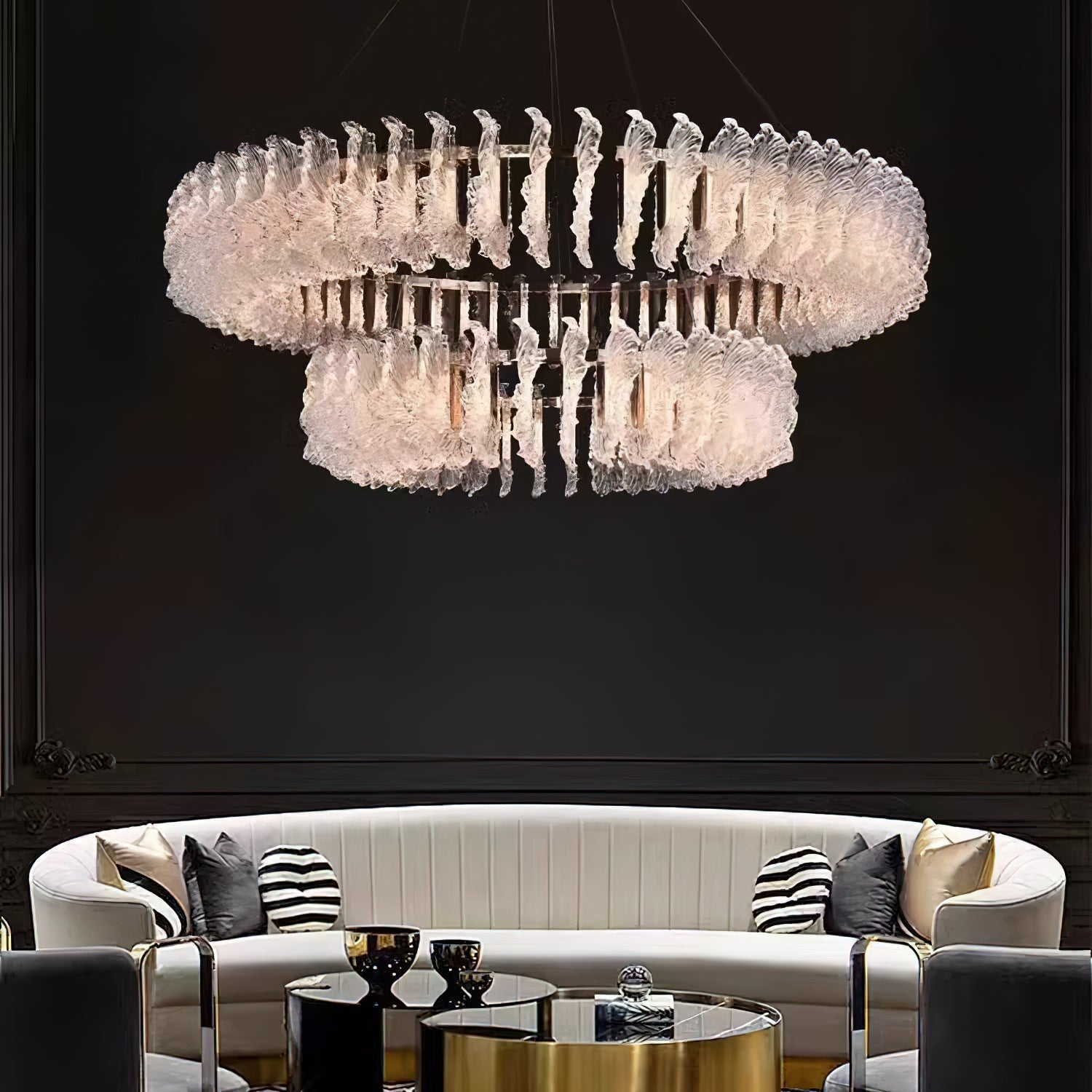 Freyza | Ulcarir Luxury Leaf Glass Chandelier – Dining Room Living Room