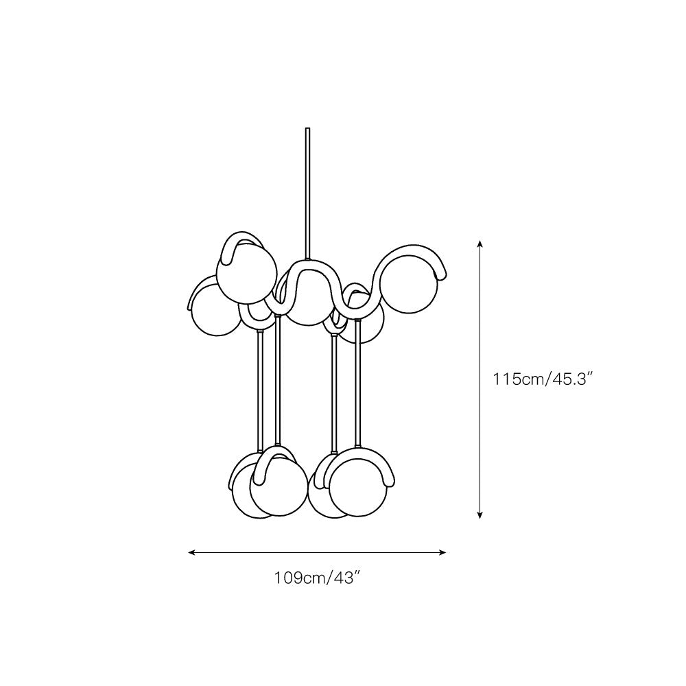 Freyza | Eurvinen Creativity Elegance Brass Glass Chandelier – Dining Room Living Room