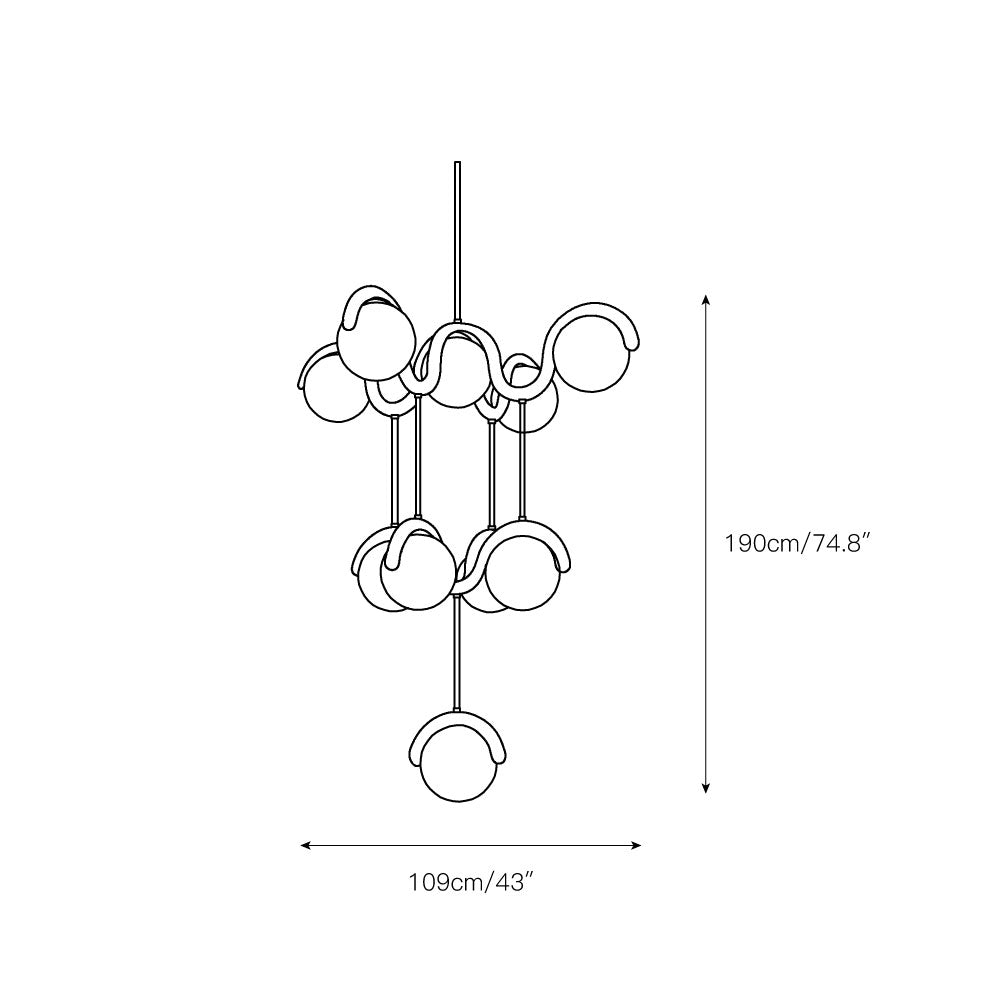Freyza | Eurvinen Creativity Elegance Brass Glass Chandelier – Dining Room Living Room