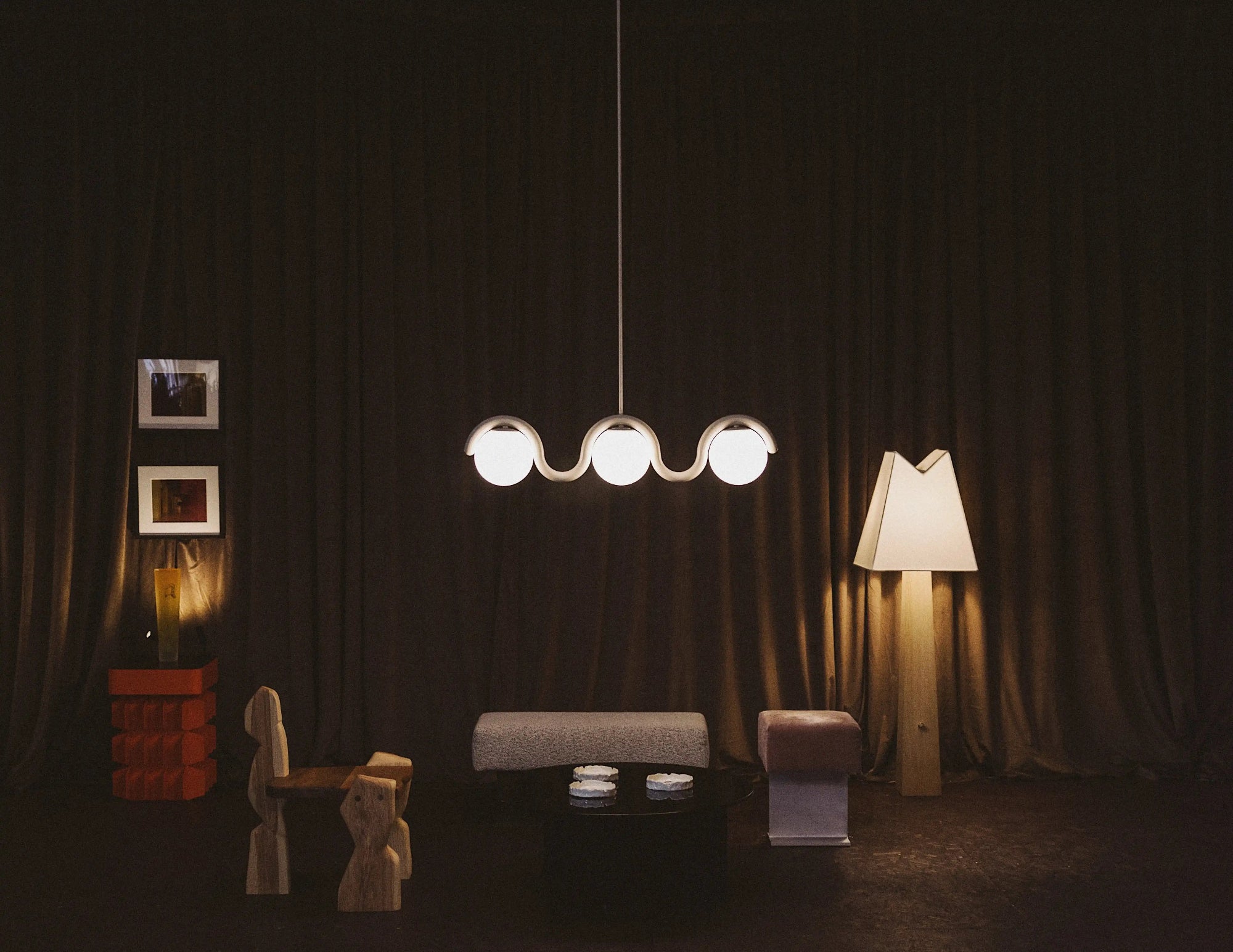 Freyza | Linearer Kronleuchter aus Glas „Citheis“ – Esszimmer, Wohnzimmer