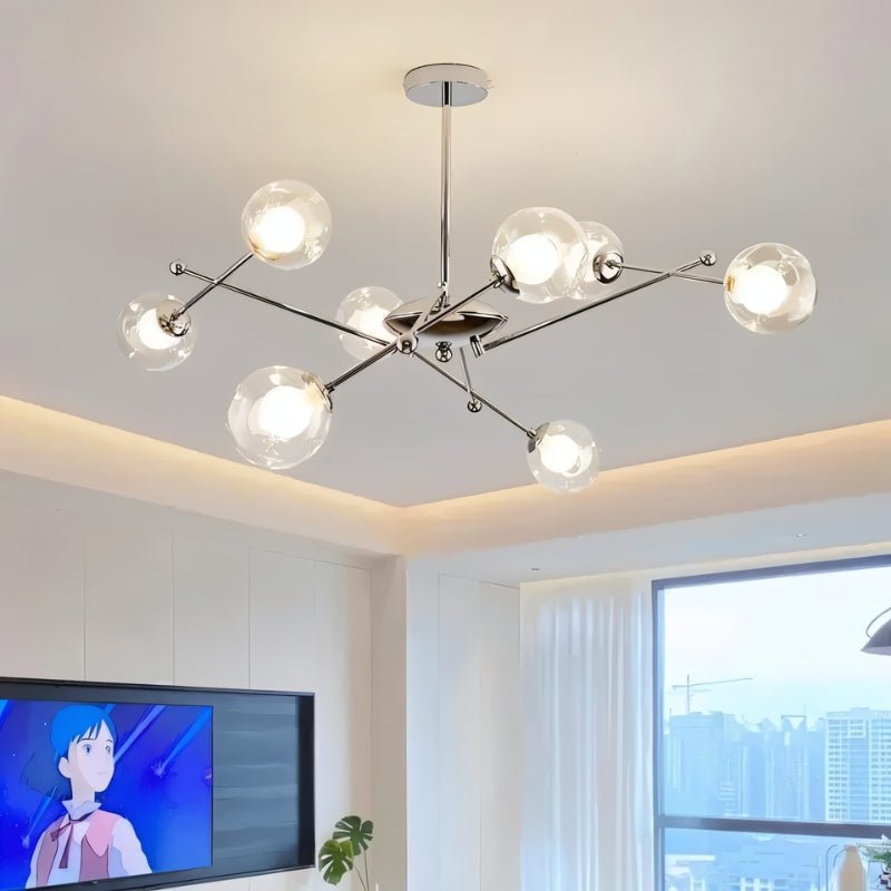 Freyza - Sleek Modern Iron Glass Chandelier Fixture