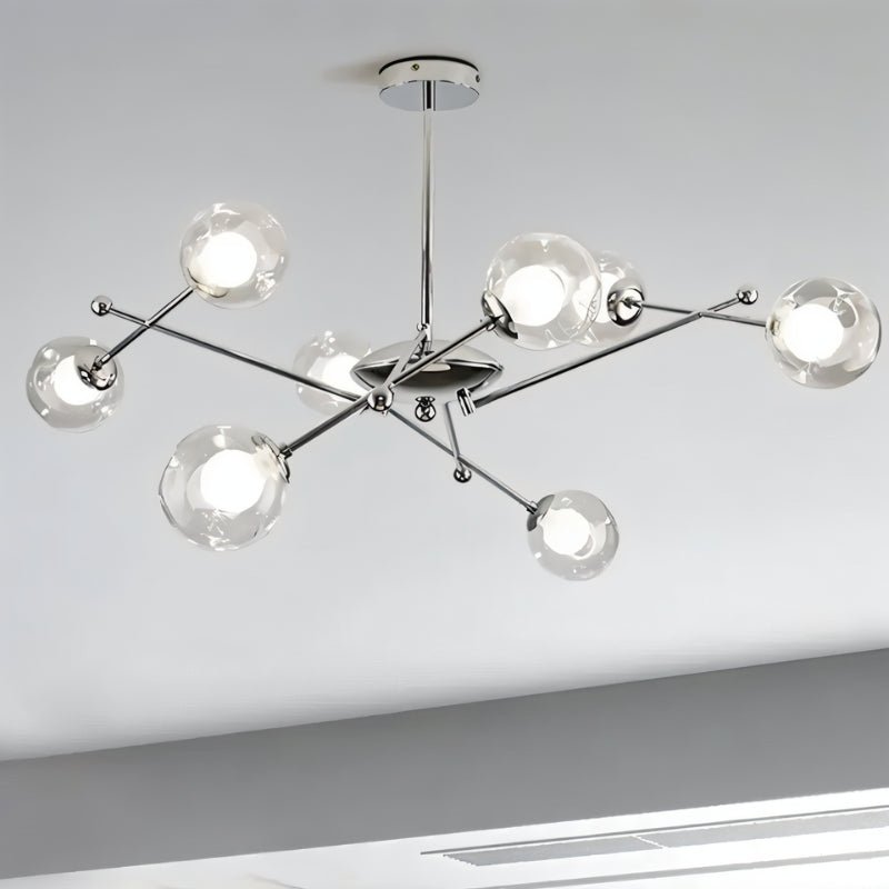 Freyza - Sleek Modern Iron Glass Chandelier Fixture