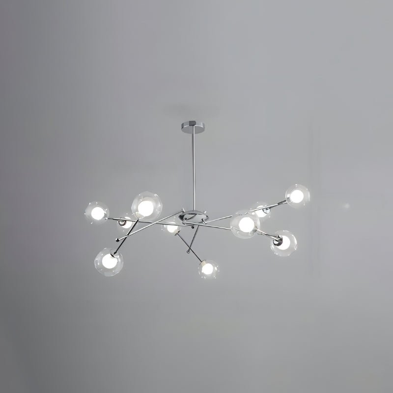 Freyza - Sleek Modern Iron Glass Chandelier Fixture