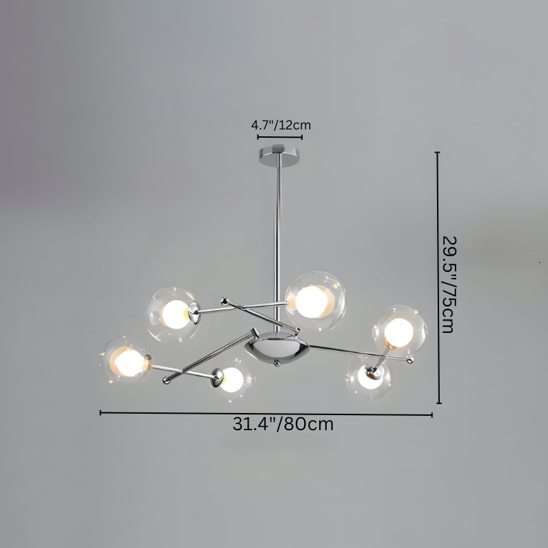 Freyza - Sleek Modern Iron Glass Chandelier Fixture