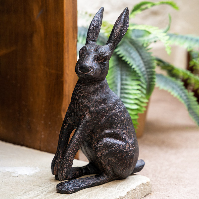 Freyza - Life-Like Hare Statue | Durable Cast Aluminium with Hand-Detailing | Elegant Decor for Indoor & Outdoor Spaces
