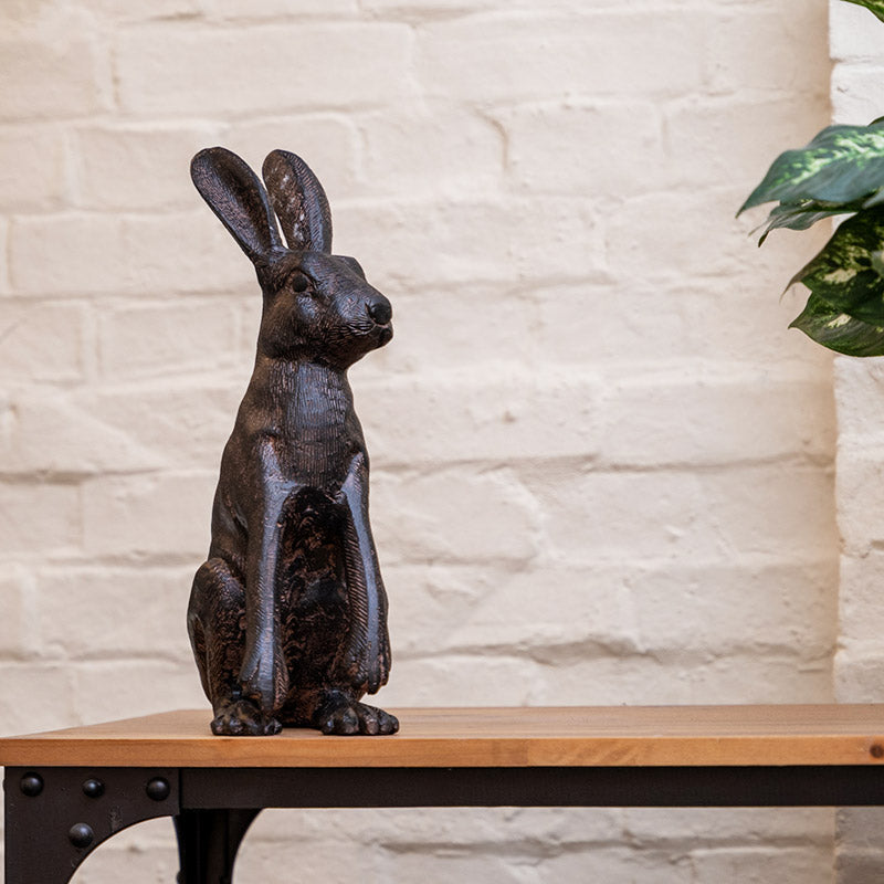 Freyza - Life-Like Hare Statue | Durable Cast Aluminium with Hand-Detailing | Elegant Decor for Indoor & Outdoor Spaces