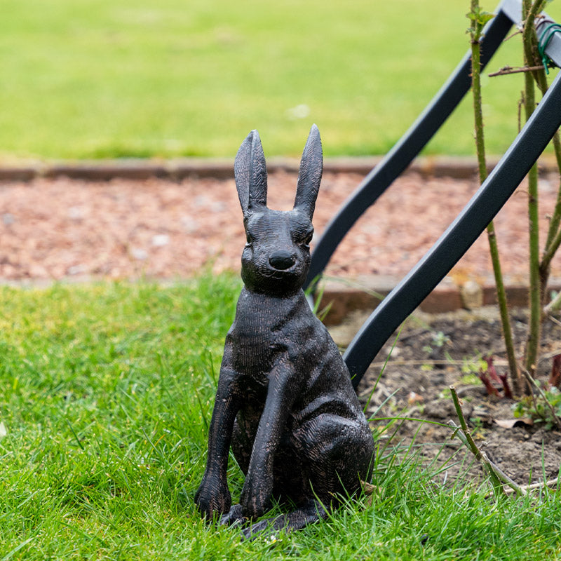 Freyza - Life-Like Hare Statue | Durable Cast Aluminium with Hand-Detailing | Elegant Decor for Indoor & Outdoor Spaces